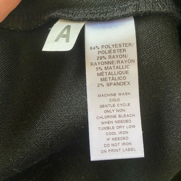 Loft Peplum Sparkle 3/4 Sleeve Black & Gold Shimmer Blouse Career Top size XS - Picture 15 of 15